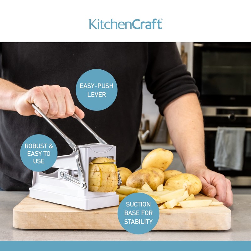 KitchenCraft Potato Chipper, Professional Chip Cutter, Plastic and Stainless Steel,
