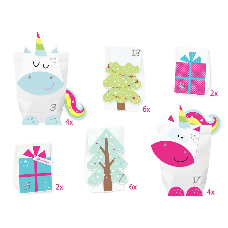 KuschelICH DIY Advent Calendar Unicorn for Filling & Crafts –