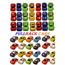 SHATCHI 12 Pcs Toys Pull Back Mini Race Cars Assorted Colours Party Bag Fillers