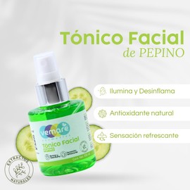 Vemare Cosmetics Tónico Facial De Pepino Refrescante E Hidrata 100 ml