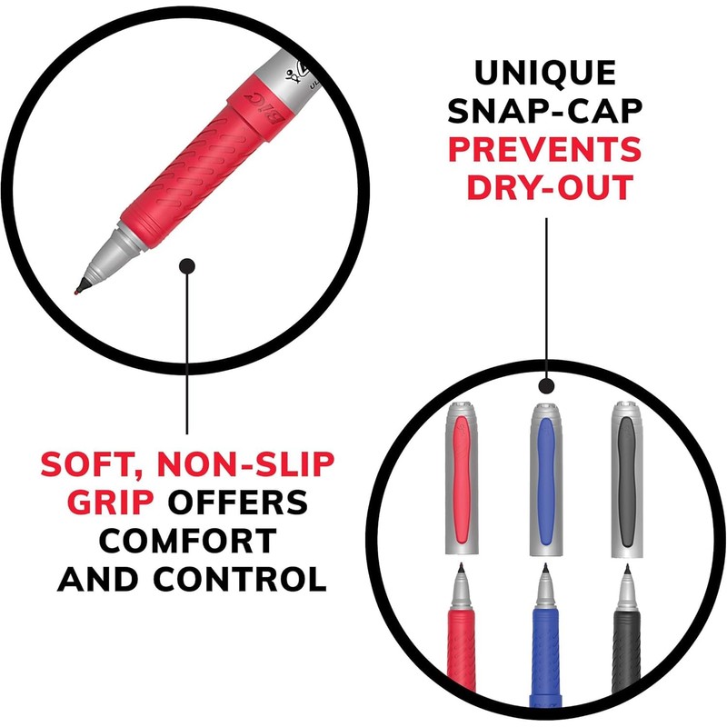 BIC Intensity Black Permanent Markers, Ultra Fine Point, 12-Count Pack