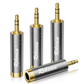 Headphone Adapter,1/4'' to 3.5mm Stereo Pure Copper,3.5mm(1/8'') Plug Male to 6.35mm (1/4'') Jack Female Stereo Adapte for Headphone, Amp, Adapte,4-Pack