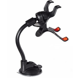 Ramtech Car Truck GPS Windshield Dual Clip Mount, Suction Cup Holder with Flexible Bracket, Compatible with 5 Inch Garmin Nuvi 2559 2559LMT 2577 2577LT 2589 2589LMT, WMCF