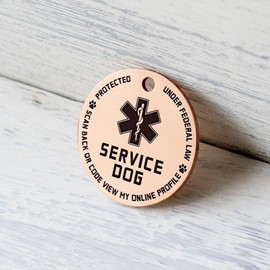 MYLUCKYTAG QR Code Service Dog Tag - Pet Online Profile - Scan QR Receive Instant Pet Location Alert Email