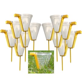 Pro Irrigation Catch Cups Extremely Accurate Outdoor Calibration Tool for Green Lawns Rain Sprinkler Gauge, 3.5" Collection Container Wide Mouth, Water Garden, Lawn Measuring (12 Pack)