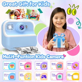 Kids Camera, 2.4" Instant Print Camera for Boys, Toys for 3 4 5 6 7 8 9 Years Old Boys Christmas Birthday Gifts, Children Digital Camera, Kids Toys Toddler Camera with Print Paper, 32GB SD Card