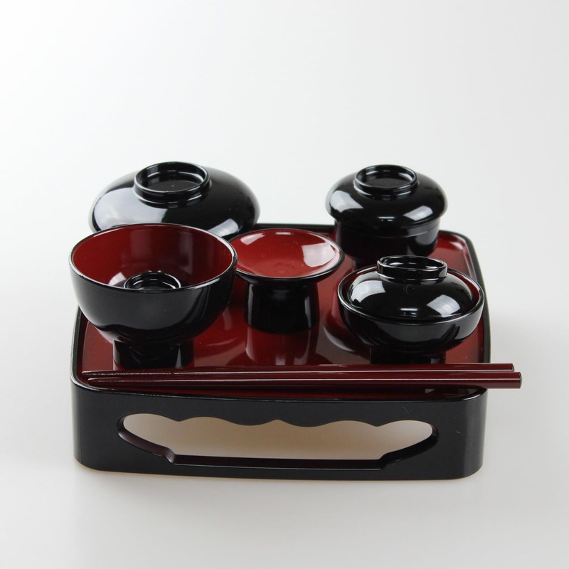 Fujishiro Kogei Japanese Buddhist Zen Rice Serving Services, Lacquerware, Eiho,