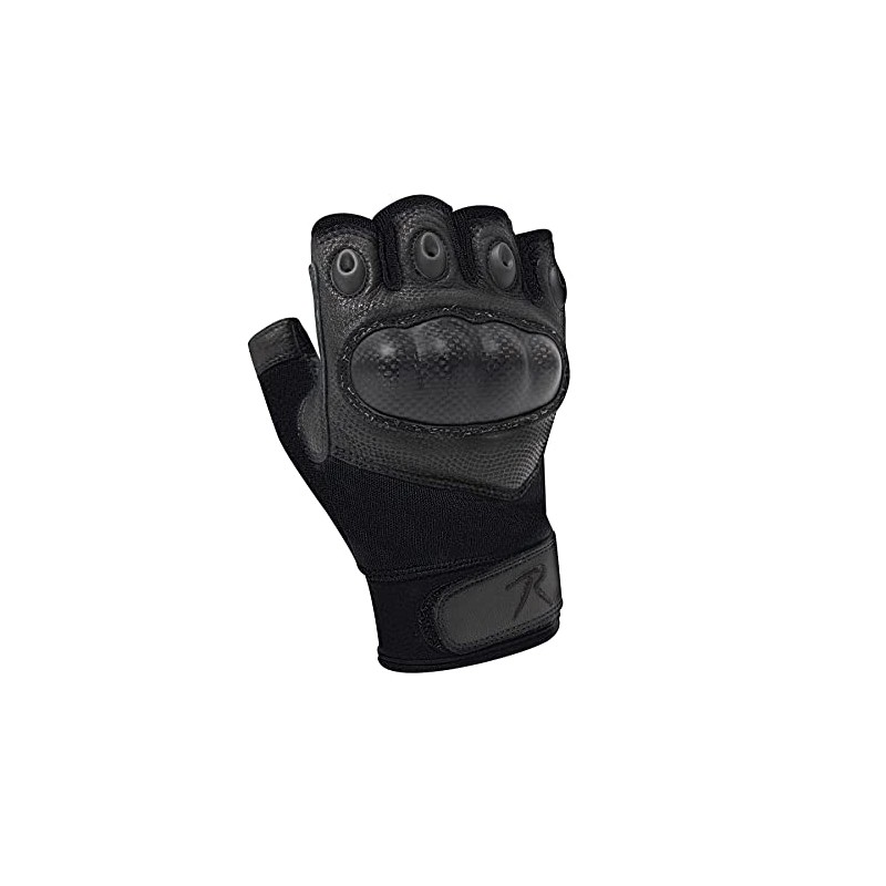 Fingerless Cut and Fire Resistant Carbon Hard Knuckle Gloves Black