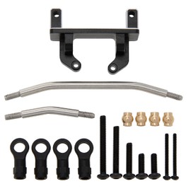 MEUS RACING Aluminum Transverse Servo Mount Refit Upgrade Parts Stainless Steel Steering Links Set for 1/18 RC Crawler Car TRX-4M TRX4M Bronco Defender Not for Stock Frame