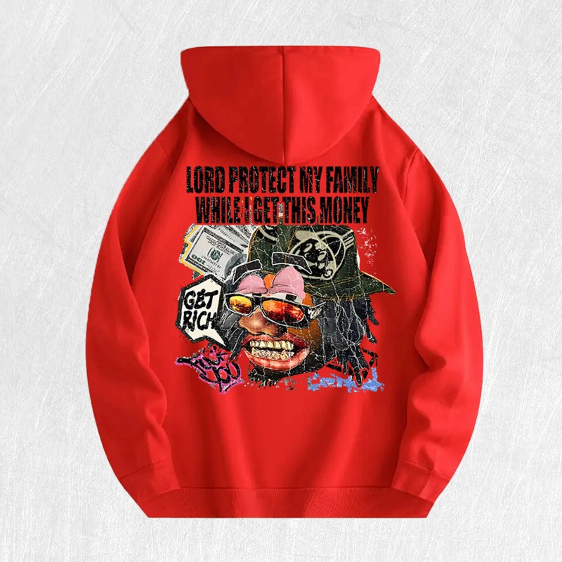 Get Rich Graphic Hoodie 100% Cotton US Warehouse 6 ColorsColor: