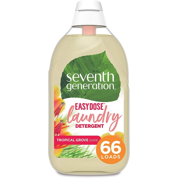 Seventh Generation Laundry Detergent, Ultra Concentrated EasyDose, Tropical Grove, 23 oz, 66 Loads (Packaging May Vary)