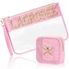 BuyCard 2 Pcs Lacrosse Gifts Makeup Bag with Chenille Letter