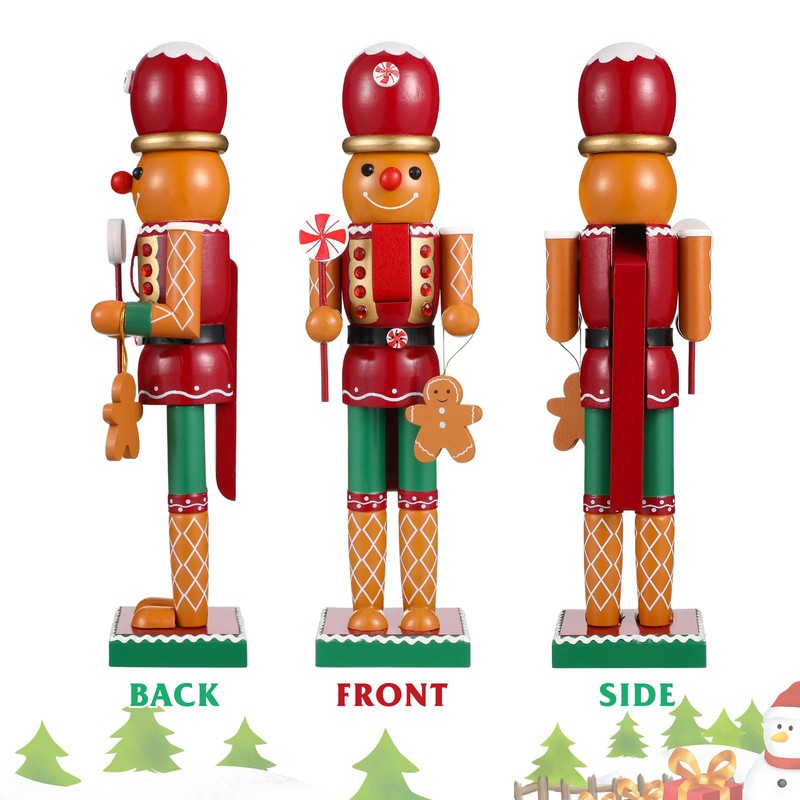 CLISPEED Christmas Wooden Nutcracker Doll Decor: Gingerbread Man Adorn Nutcracker