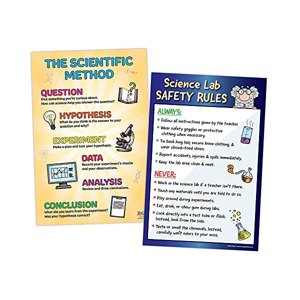 2 Poster Pack: (1) Science Lab Safety Rules & (1)