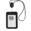Larpur Retractable Badge Holder, PU Leather Work ID Card Holder