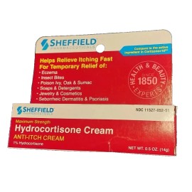 Dr. Sheffield's Sheffield Hydrocortisone Cream 1% Anti-Itch Cream Max Strength 0.5 oz tube
