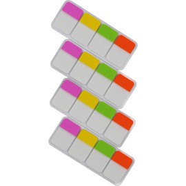 Extra Thick Tabs Flags Assorted Bright, 1 x 1.5 Inch Sticky Tabs, Easy to Post, 48 Tabs/Color, 192 Pages Total