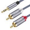 CHLIANKJ 3.5mm Stereo Mini Plug to 2RCA Convert Stereo Audio Cable, Gold Plated Connector Male to 2*Male Y Splitter Audio Aux Cable, Compatible with Smartphones, Tablets, TVs, Etc (1M)