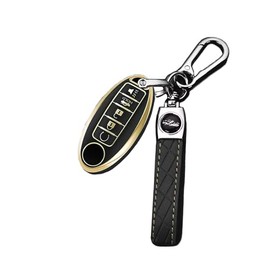 RPKEY Key Fob Cover for Altima Maxima: 5 Buttons Key Fob Shell Case Fit for 2013 to 2023 Nissan Murano Pathfinder Rogue Armada Sentra Versa X Trail Infiniti Q50 QX60 QX80 QX55 QX50 | Black