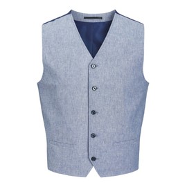 JACK & JONES Men's Jprriviera Linen Waistcoat, Nautical Blue