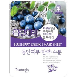 TNB Natureby Collagen Essence Korean Face Mask(10 sheets), Moisturizing Mask Sheet Pack, Korean Skin Care For All Skin Types. (Blueberry)