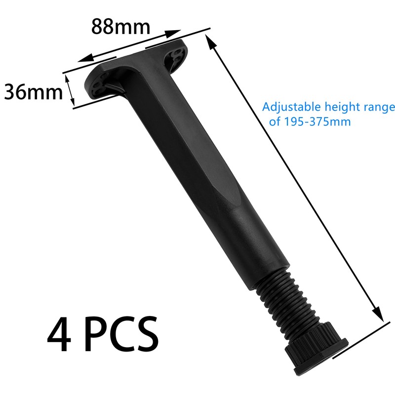 DDHOMIN 4 PCS Adjustable Plastic Support Legs for Bed Frames,