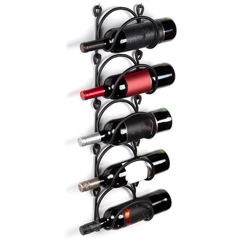 NOENNULL Wall Mounted Wine Racks Metal Wine Storage Shelf Wine