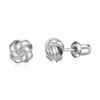 Hypoallergenic Silver Love Knot Stud Earrings for Women, Sterling Silver