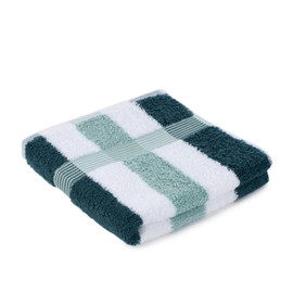 Gözze - New York Stripe Hand Towels, Set of 2, Soft and Absorbent, 100% Cotton, 50 x 100 cm - Petrol/White/Mint