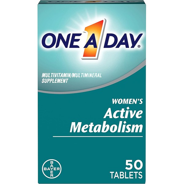 One A Day Women’s Active Metabolism Multivitamin, Supplement with Vitamin A, Vitamin C, Vitamin D, Vitamin E and Zinc for Immune Health Support*, Iron, Calcium, Folic Acid & more, 50 Count