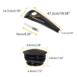 ECOTRIC Smooth Dash Fuel Console & Gas Tank Cap Cover Compatible with 2008-2023 Harley Touring Street Road Glide Electra Glide FLHT FLHX Tri Glide Ultra Limited Gloss Black
