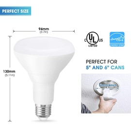 BR30 LED Flood Light Bulbs 95 CRI, JandCase Dimmable 11W(85W Equivalent), 5000K Daylight White, 850lm, Low Blue Light Bulb for Ceiling, Recessed Can, UL & Energy Star Listed, E26 Base, 6 Pack