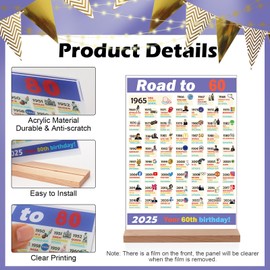 60th Birthday Table Signs Decorations,Party Poster Decorations for people turning 60 Years Old,Double Sided Decorations for Birthday Party,Table Signs Decorations for Women Men(60 Years Old)