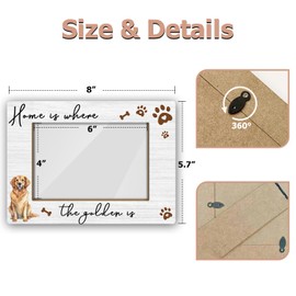 Fihjm Golden Retriever Picture Frame, Golden Retriever Birthday Memorial Gifts for Women, Dog Mom Gifts Pet Dog Photo Frame 4x6 Photo, Mother's Day Desk Shelf Decor /01