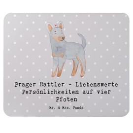 Mr. & Mrs. Panda Mauspad Prager Rattler - Geschenk, Familienmitglied, Hunderasse, Hund, kleine Hunde, PC Zubehör, Designer Mauspad, Liebenswerte