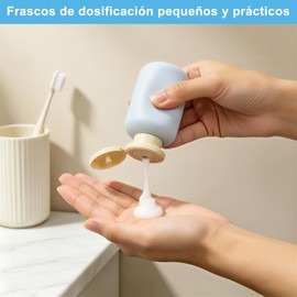 Kit de Viaje Botellas 100 ml 3 Piezas, Botellas de Viaje sin Fugas Recargables, Envases para Viaje Shampoo Gel Loción, Accesorios de Viaje Aseo Personal Mujer Hombre 3.4 oz