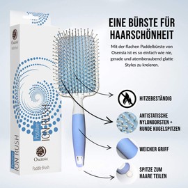 Hair Brush with Ionic Minerals Brush Hair – Ion Hair Brush – Paddle Hair Brush Women – Hair Brush Men for Blow-Drying, Straightening – Hair Brush without Pulling, Extensions Brush Hair