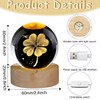 DUQGUHO Four Leaf Clover Crystal Ball 3D Globe Figurine 2.4inch