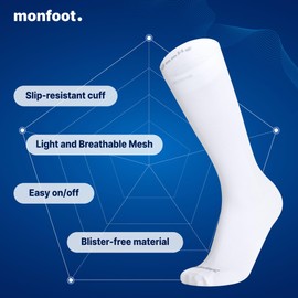 MONFOOT Men's/Women's 3 Pairs 15-20mmHg Graduated Compression Socks, Black, S/M - Best Circulation socks for Nurses, Medical, Running, Athletic, Travel
