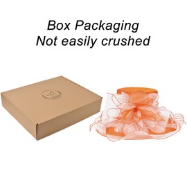 2025 Kentucky Derby Hats for Women Girls Ladies, Organza Church Tea Party Wedding Fascinator Hat UV Protection Sun Hat Orange and Beige