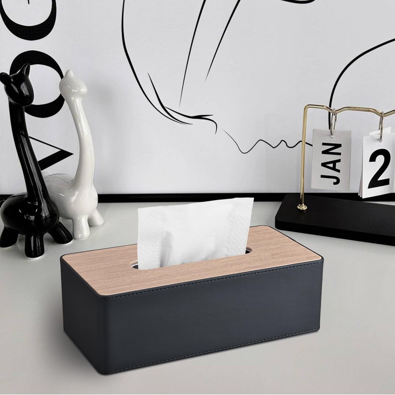 KINGFOM Tissue Case Modern Design Tissue Box Luxury PU Leather