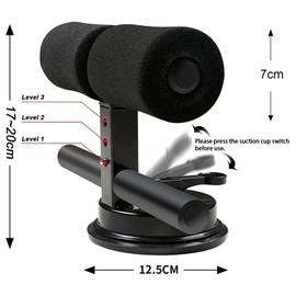 OUQIWEN Portable Sit-Up Bar, Sit-Ups Assistant Device, Self-Suction Sit Up Bar, Multifunctional Abdominal Trainer, Abdominal Device for Men & Women, for Home Sit-Up Bar Aid Health Abdominal Device