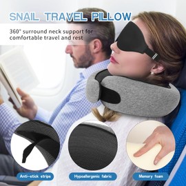 UNICOKA Travel Neck Pillow, Memory Foam Travel Pillows for Airplanes, Ergonomic Neck Pillows for Traveling, Offices and Home Use