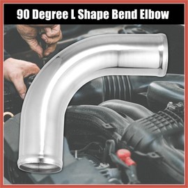 ACROPIX OD 2.5" 63mm Leg Length 4" 100mm Aluminum Alloy Tube Intercooler Pipe 90 Degree Bend Elbow Air Intake Tube Silver Tone for Car Car Parts