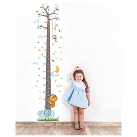 Harmonico Height Meter (Elephant & Lion) Wall Sticker Wall Sticker Scandinavian Growth DIY Photogenic Children's Room