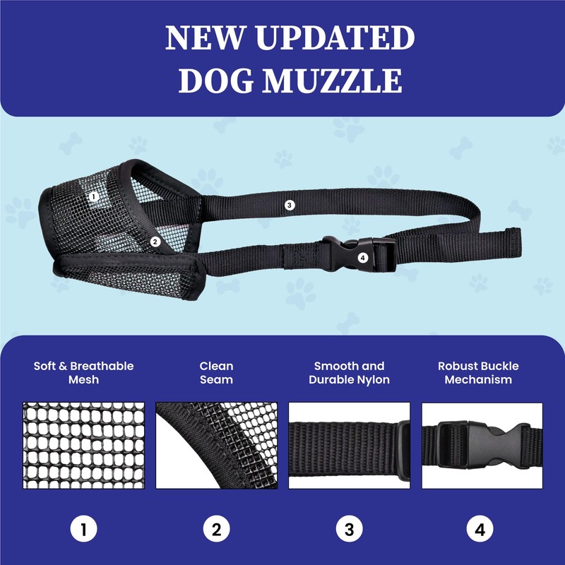 Evollax Dog Muzzle for Small Dogs – Soft Air Mesh