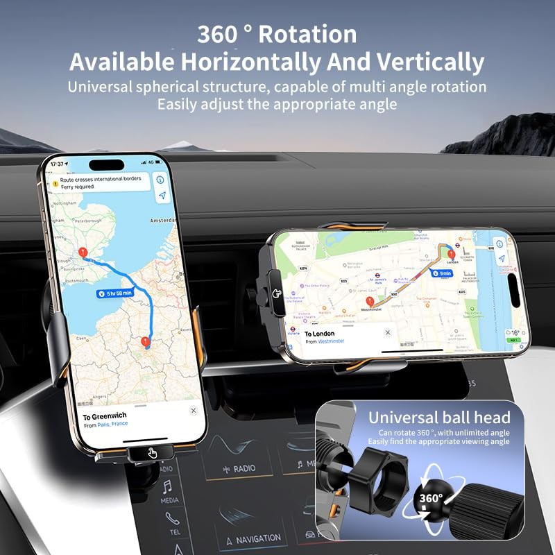 Wireless car charger mount, 15W fast charging smart sensor automatic