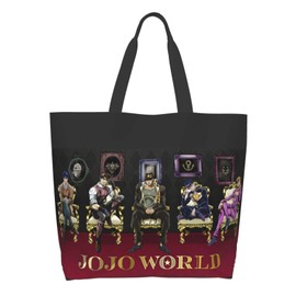 JMI JoJo's Bizarre Adventure Body Bag, Mothers Bag, Shopping Bag, Large Capacity, Women's Tote Bag, Bear School, Handbag, Cosmetic Bag, Eco Bag, Convenience Store Bag, Shopping Bag, Lightweight, Durable, One-Shoulder Convenience Bag, Width 19.7 x Height 