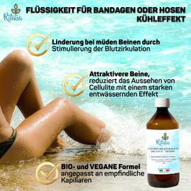 Liquid cooling effect cold bandage Ritalia® liquid refill set for laxative dressing pantadren, pantographic, leggings with relaxing effect for tired, swollen and heavy legs