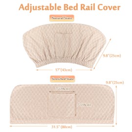 Mybow Bed Rail Cover, Bed Railing Cover for Elderly, Hospital Half Rail Covers - No Padded, Bedside Railing Protector for Seniors with Storage Pocket